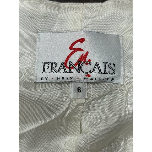 Vintage En Francais by Huey Waltzer White Satin Shawl Collar Halter Vest SZ 6 - Picture 6 of 9